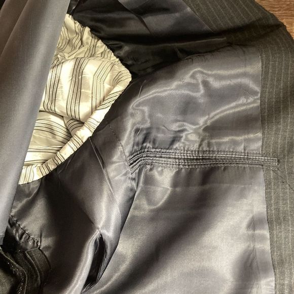 Vintage Mens Brooks Brothers Golden Fleece Gray Pinstriped Suit43R 38x29 - Picture 10 of 16